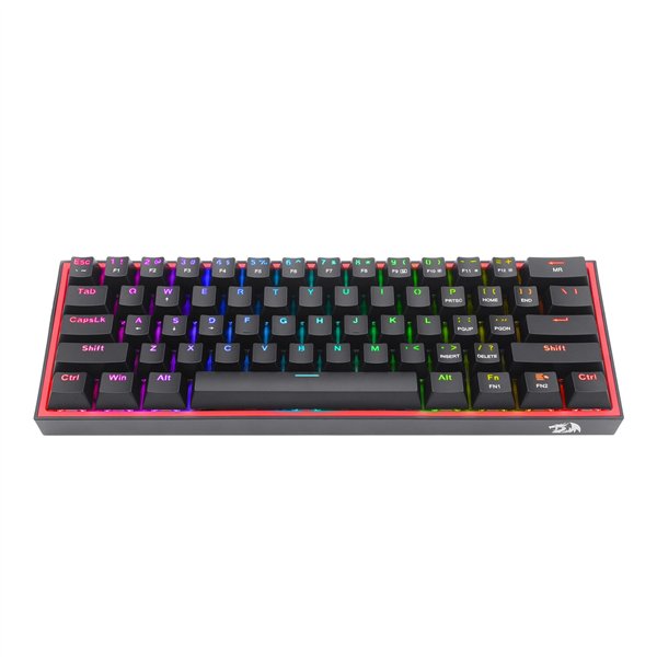Redragon K616 FIZZ Pro 61-Key RGB Mechanical Gaming Keyboard – Black (60%, RGB, Wireless/Wired, Hot-Swappable)