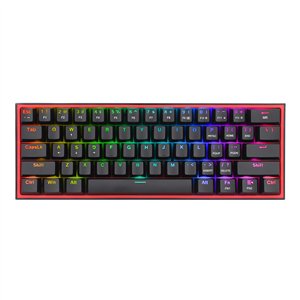 Redragon K616 FIZZ Pro 61-Key RGB Mechanical Gaming Keyboard – Black (60%, RGB, Wireless/Wired, Hot-Swappable)