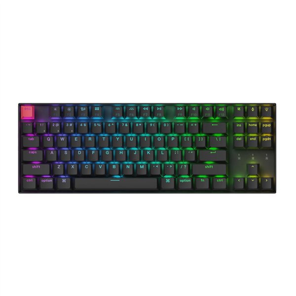 Keychron K8 QMK 80% TKL Wireless Mechanical Keyboard V2 Red Switches - Black