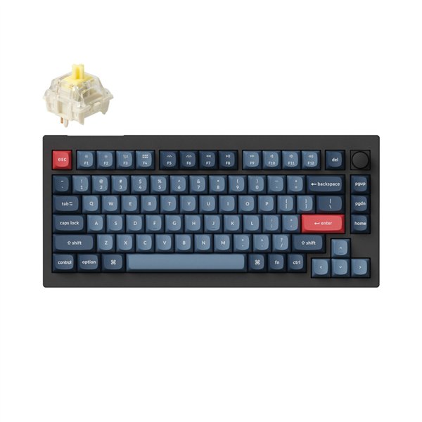 Keychron V1 Max QMK/VIA Wireless Custom Mechanical Keyboard | BANANA Switches – Black