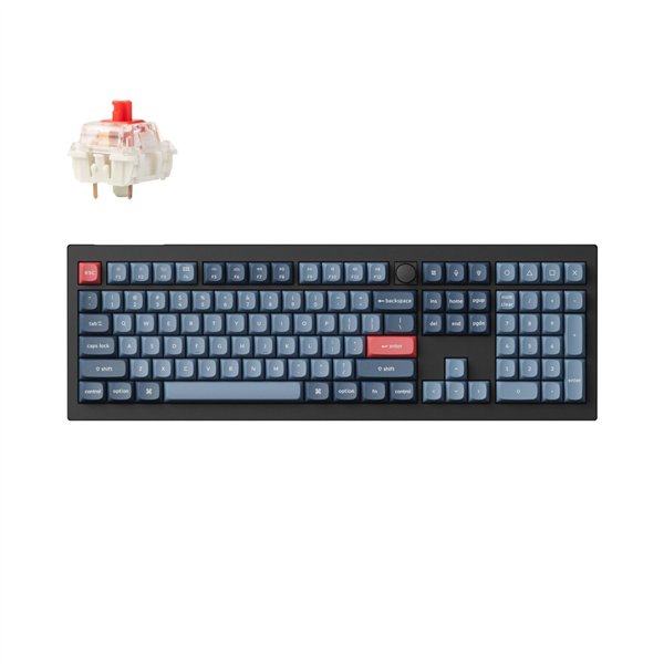 KEYCHRON-V6MAX-FULL-RED-GATJUP-RGB-WL-KB-wr-01 Keychron V6 Max QMK/VIA RED Wireless Custom Mechanical Keyboard | RED Switch - Black