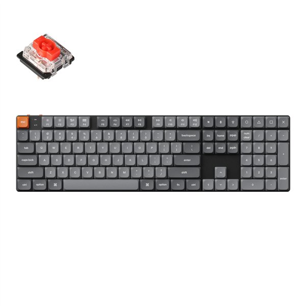 Keychron K5M-H1 wr 01a Keychron K5 Max QMK/VIA Full-sized Wireless Custom Mechanical Keyboard | RED Switches