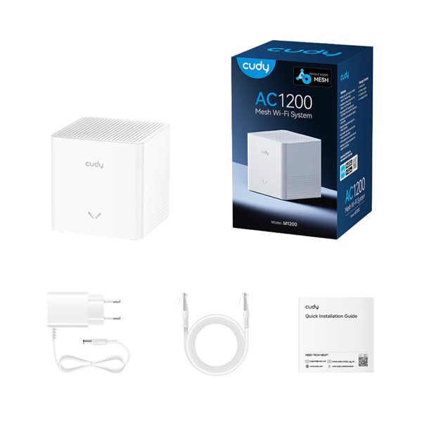 M1200-1PACK-V2 Cudy-AC1200-Mesh-System-V2-1Pack hr03 Cudy AC1200 Mesh Wi-Fi System (V2) - 1Pack