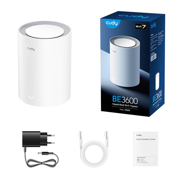M3600-1PACK Cudy-BE3600-Gigabit-Mesh-Wi-Fi-7-System-M3600-1-Pack wr 04a Cudy BE3600 Gigabit Mesh Wi-Fi 7 System - 1 Pack
