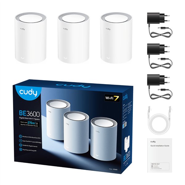 M3600-3PACK Cudy-BE3600-Gigabit-Mesh-Wi-Fi-7-System-M3600-3-Pack wr 05a Cudy BE3600 Gigabit Mesh Wi-Fi 7 System – 3 Pack