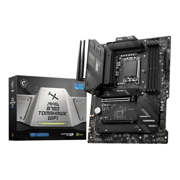 MAGB760TOMAHAWKWIFI 01 wr 01a MSI MAG B760 TOMAHAWK WIFI DDR5 Intel LGA1700 ATX Gaming Motherboard