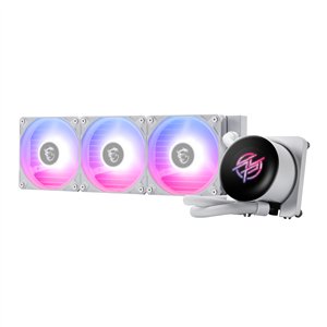 MPGCORELIQUIDP13360WH MSI-MPG-Coreliquid-P13-360-AIO-Liquid-CPU-Cooler-White wr 01a MSI MPG Coreliquid P13 360 AIO Liquid CPU Cooler - White