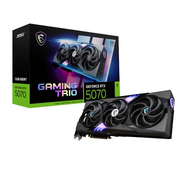 MSI RTX5070GAMINGTRIOOC12GB wr 01a MSI GeForce RTX 5070 GAMING TRIO OC 12GB Graphics Card – Black