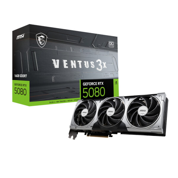 MSI RTX5080VENTUS3XOC16GB wr 01 MSI GeForce RTX 5080 VENTUS 3X OC 16G Graphics Card