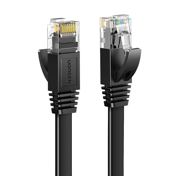 NW102-wr-02a UGREEN NW102 Cat6 U/UTP Flat Ethernet Cable 0.5m - Black