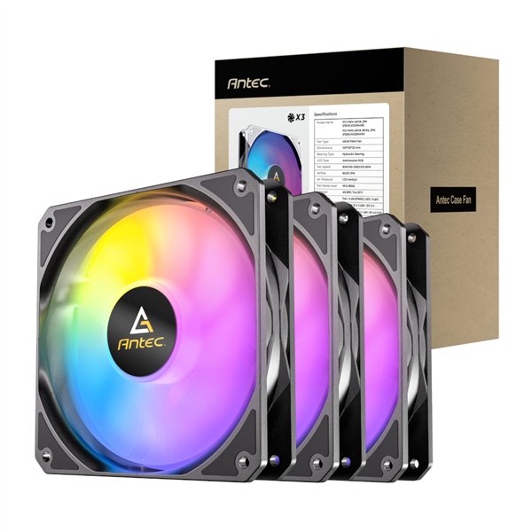 P12-ARGB-BLK wr 01 Antec P12 ARGB 120 PWM Case Fan 3 Pack - Black