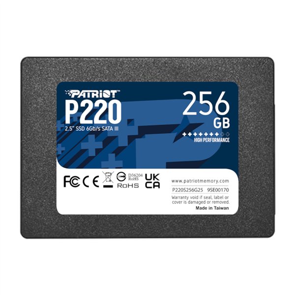 P220S256G25 wr 01 Patriot P220 256GB 2.5" SSD