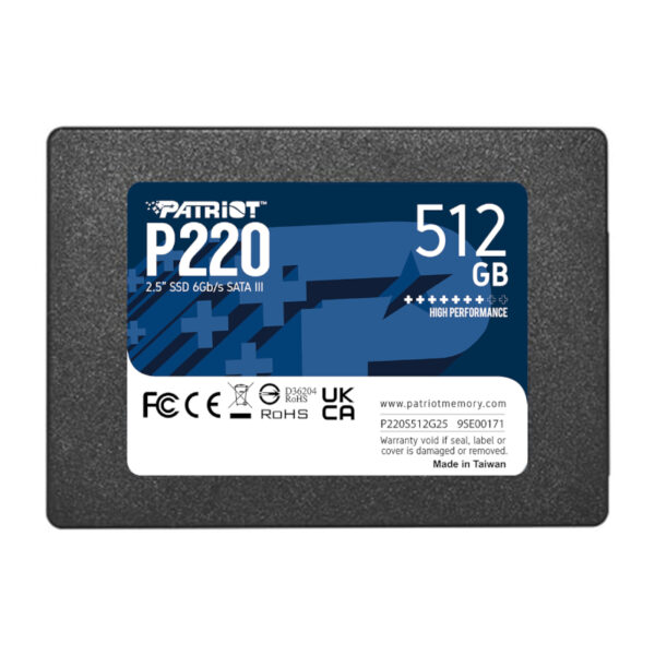 P220S512G25 wr 01 Patriot P220 512GB 2.5" SSD