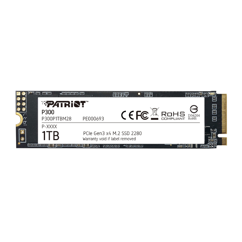 P300P1TBM28 wr 01 Patriot P300 1TB M.2 PCIe NVMe SSD