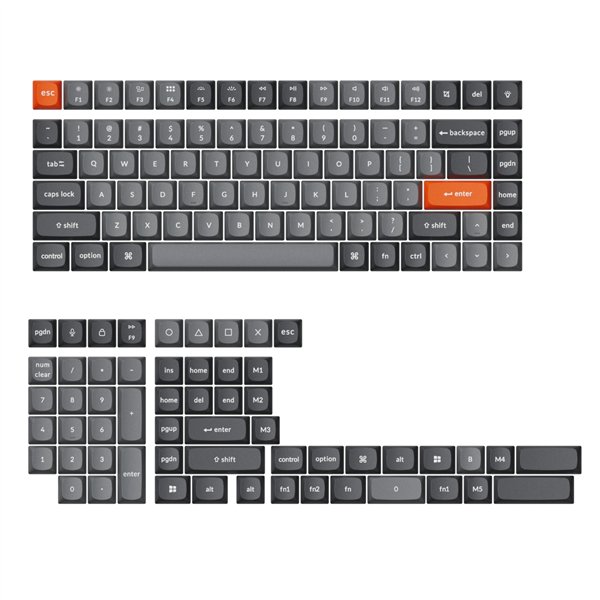 PBT-51 Keychron-Double-Shot-PBT-OSA-Full-Set-Keycap-Set-Grey wr 01a Keychron Double-Shot PBT OSA Keycap Set - Grey