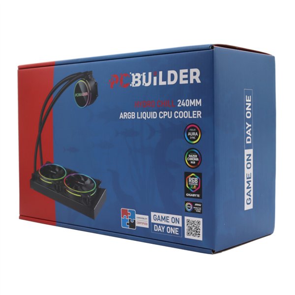 PCB-LC-HYDRO-C240 wr 05a PCBuilder Hydro Chill 240MM AIO Liquid CPU Cooler ARGB