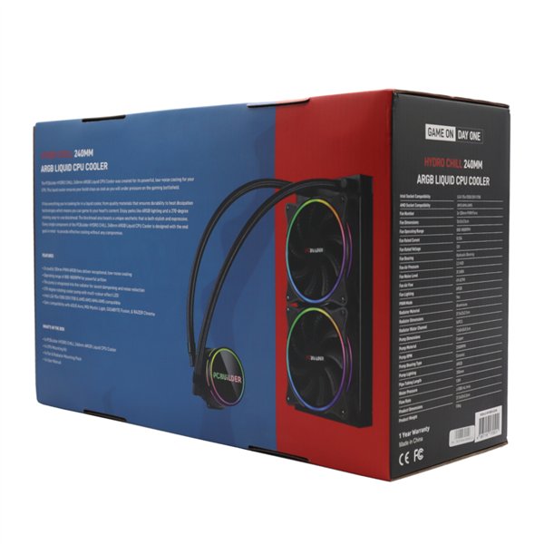 PCB-LC-HYDRO-C240 wr 06a PCBuilder Hydro Chill 240MM AIO Liquid CPU Cooler ARGB