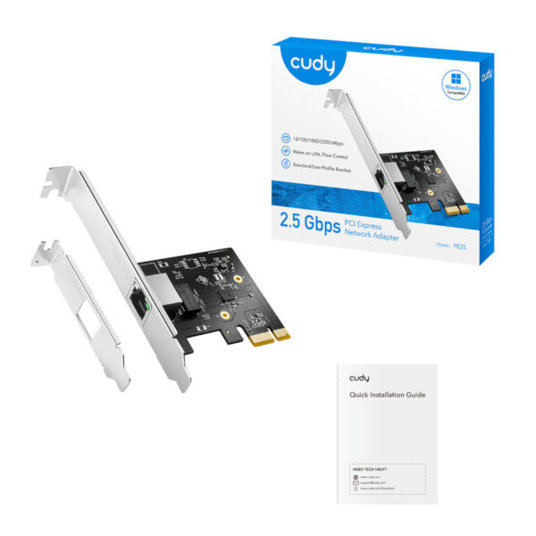 PE25 Cudy-2.5Gbps-PCI-E-Ethernet-Adapter wr 04a Cudy 2.5Gbps PCI-E Ethernet Adapter