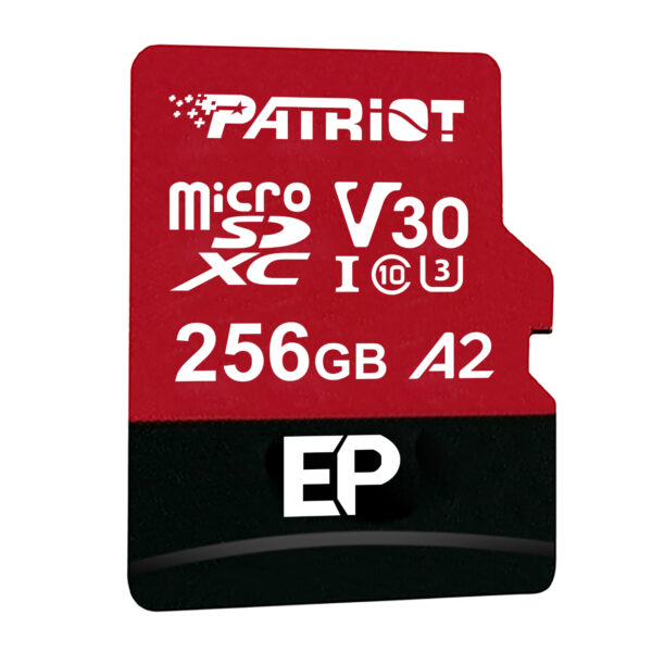 PEF256GEP32MCX Patriot-EP-Series-256GB-MICRO-SDXC-V30-A2 wr 02 Patriot EP Series 256GB MICRO SDXC V30 A2 (w/o Adaptor)
