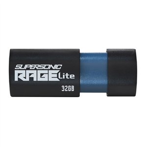 PEF32GRLB32U wr 01a Patriot Rage Lite 32GB USB3.2 Flash Drive - Black