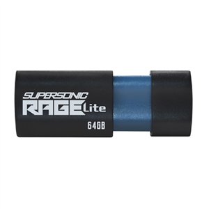 PEF64GRLB32U wr 01a Patriot Rage Lite 64GB USB3.2 Flash Drive - Black