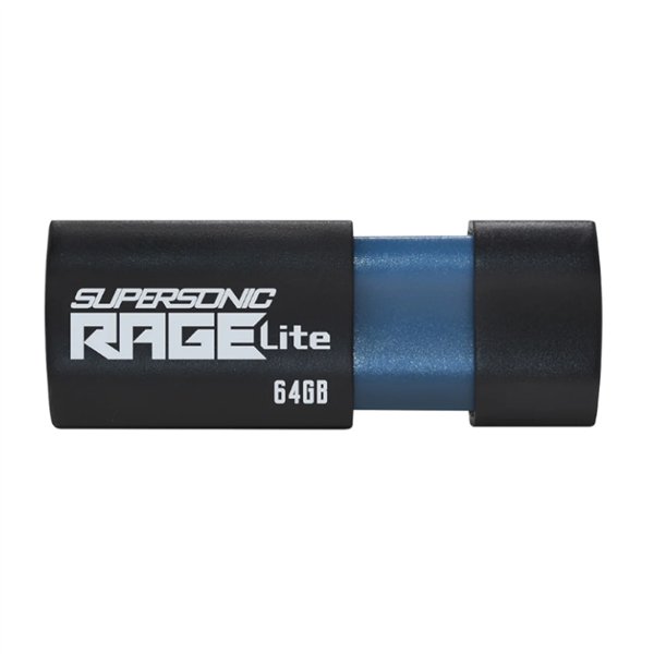 PEF64GRLB32U wr 01a Patriot Rage Lite 64GB USB3.2 Flash Drive - Black