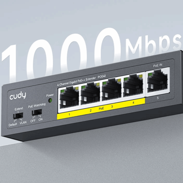 POE40 Cudy 4 Port Gigabit PoE 1x PoE Input 60W wr 04 Cudy 4 Port Gigabit PoE 1x PoE Input 60W Switch