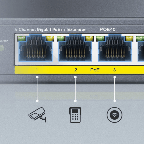 POE40 Cudy 4 Port Gigabit PoE 1x PoE Input 60W wr 05 Cudy 4 Port Gigabit PoE 1x PoE Input 60W Switch