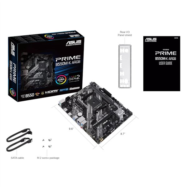 PRIME-B550M-KARGB wr 06 Asus PRIME B550M-K ARGB AM4 M-ATX Motherboard
