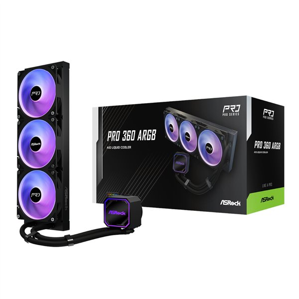 ASRock PRO 360 ARGB All-in-one Liquid CPU Cooler - Black