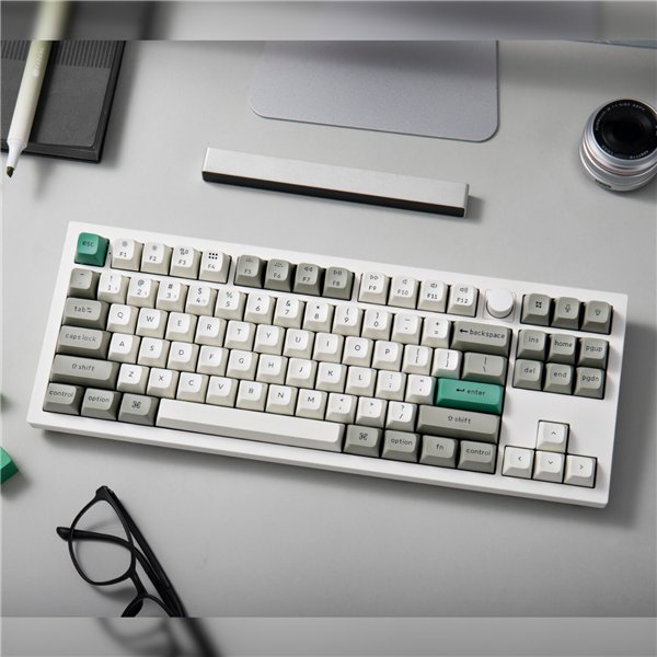 Q3M-P1 Keychron Q3 Max 80 Full Assembled Knob R wr 05 Keychron Q3 Max 80% Full Assembled Knob Red Switch Hot-Swap Gateron Jupiter RGB Wireless Keyboard - Shell White