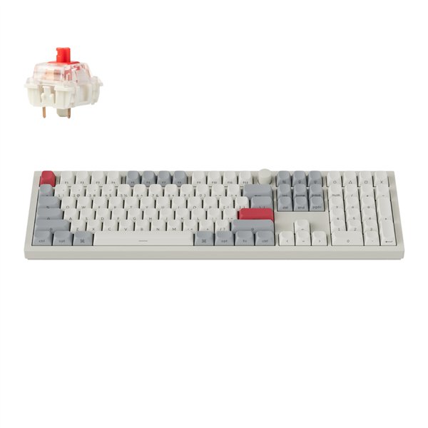 Q6M-P1S Keychron-Q6-Max-QMK-VIA-Wireless-Custom-Mechanical-Keyboard-Gateron-Red-Jupiter-Switches-Shell-White wr 01 Keychron Q6 Max QMK/VIA Wireless Custom Mechanical Keyboard OSA Gateron Red Jupiter Switches - Shell White