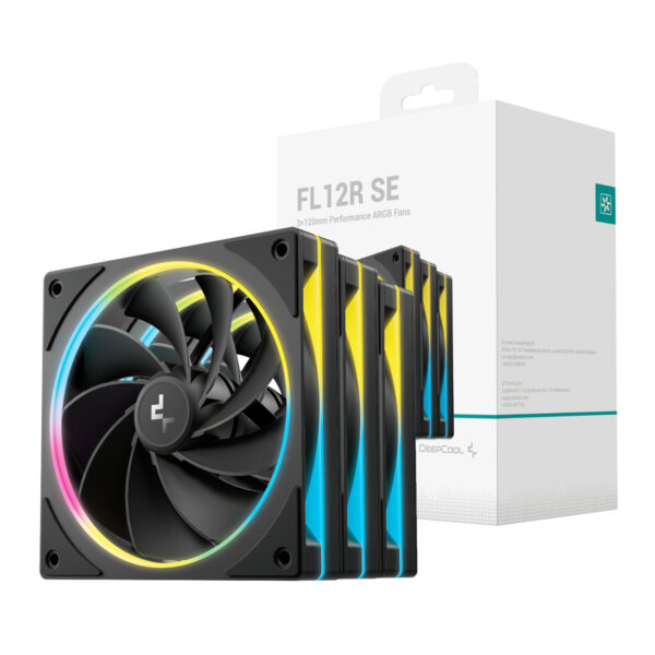 R-FL12RSE-BKAPN3-G DeepCool-FL12R-SE-3-in-1-ARGB-Fan-Pack-Black wr 01a DeepCool FL12R SE 3-in-1 ARGB 120mm PWM 3 Fan Pack - Black