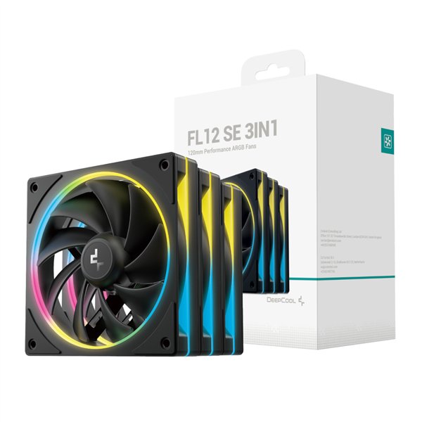 R-FL12SE-BKAPN3-G DeepCool-FL12-SE-3-in-1-ARGB-Fan-Pack-Black wr 01a DeepCool FL12 SE 3-in-1 ARGB 120mm Fan Pack - Black