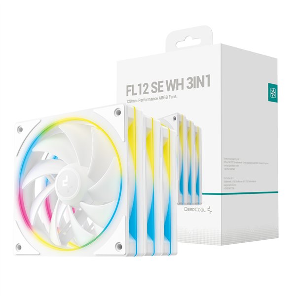 DeepCool FL12 SE 3-in-1 ARGB 120mm Fan 3 Pack - White