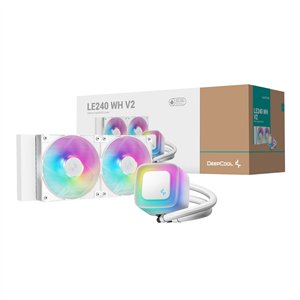 R-LE240-WHAMMN-G-2 DeepCool-LE240-V2-240mm-ARGB-AIO-CPU-Liquid-Cooler-White wr 01 DeepCool LE240 V2 240mm ARGB AIO CPU Liquid Cooler - White
