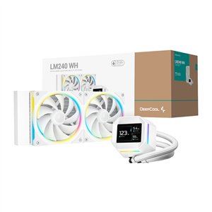 R-LM240-WHDMMC-1 DeepCool-LM240-ARGB-240mm-AiO-Liquid-Cooler-White wr 01a DeepCool LM240 ARGB 240mm AiO CPU Liquid Cooler - White