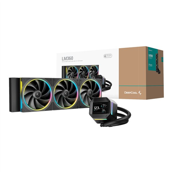 R-LM360-BKDMMC-1 DeepCool-LM360-ARGB-360mm-AIO-CPU-Liquid-Cooler-Black wr 01 DeepCool LM360 ARGB 360mm AIO CPU Liquid Cooler - Black