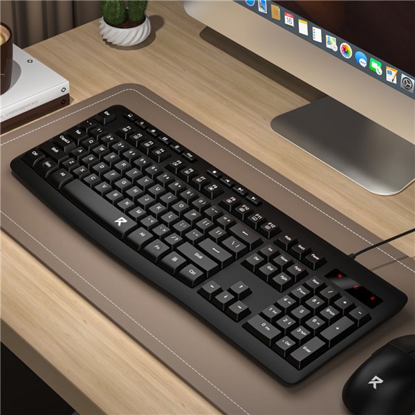RD-BK-7366 Redragon-BK-7366-Full-size-Ergonomic-Membrane-Office-Keyboard-Black wr 05a Redragon BK-7366 Full-size Ergonomic Wired Membrane Office Keyboard - Black