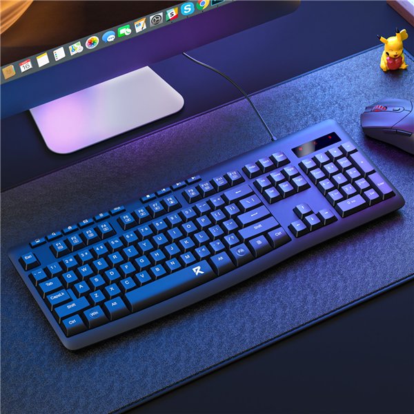 RD-BK-7366 Redragon-BK-7366-Full-size-Ergonomic-Membrane-Office-Keyboard-Black wr 06a Redragon BK-7366 Full-size Ergonomic Wired Membrane Office Keyboard - Black