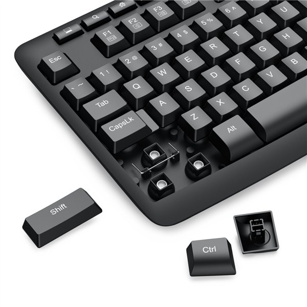 RD-BK-7366 Redragon-BK-7366-Full-size-Ergonomic-Membrane-Office-Keyboard-Black wr 07a Redragon BK-7366 Full-size Ergonomic Wired Membrane Office Keyboard - Black