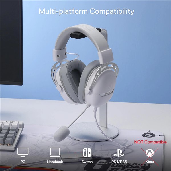 RD-H376WG REDRAGON-OVER-EAR-AURORA-WH wr 06 REDRAGON Over-Ear AURORA Gaming Headset - White