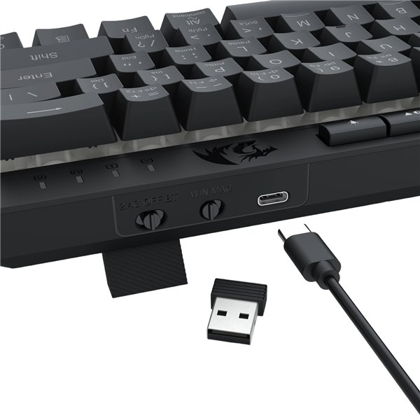 Redragon SHIVA K522 PRO RGB Wireless Gaming Keyboard- Black