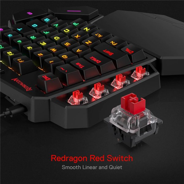 RD-K585RGB-PRO wr 02 REDRAGON Diti Elite Pro One-Handed RGB Wireless Mechanical Gaming Keyboard - Black