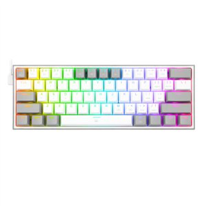 Redragon K617 FIZZ 60% Wired RGB Gaming Keyboard - White/Grey