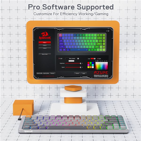 RD-K652GG-RGB-PRO Redragon-AZURE-Wireless-Mechanical-Gaming-Keyboard wr 07a REDRAGON MECHANICAL AZURE Wireless Gaming Keyboard