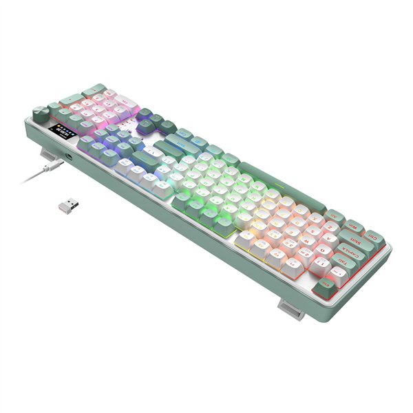 Redragon WYVERN K761 Pro Full-size RGB Wireless Mechanical Gaming Keyboard - White/Green