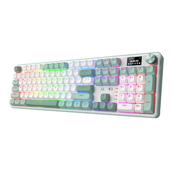 Redragon WYVERN K761 Pro Full-size RGB Wireless Mechanical Gaming Keyboard - White/Green
