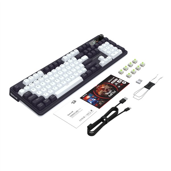 RD-K762WB-RGB-PRO Redragon-K762WB-RGB-PRO-LCD-Full-size-Gasket-Mechanical-Keyboard-Black wr 04a Redragon K762WB-RGB-PRO LCD Full-size Gasket Mechanical Keyboard - Black