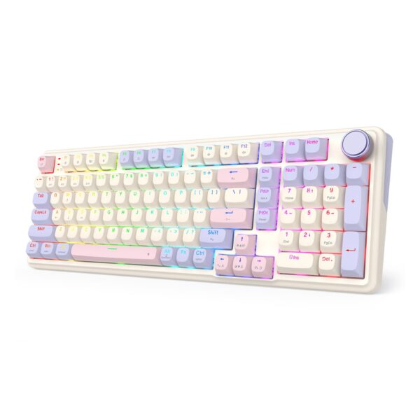 Redragon K768 EISA 100 RGB Wireless Gaming Keyboard - Lilac